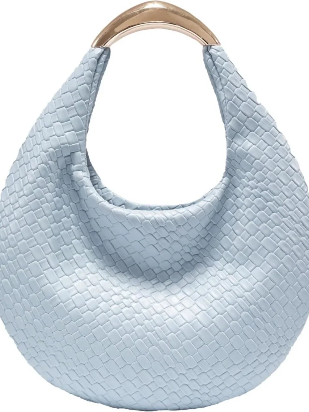 Elegant Boho Chic Braided Hobo Tote Bag - Woven PU Leather Crescent Purse